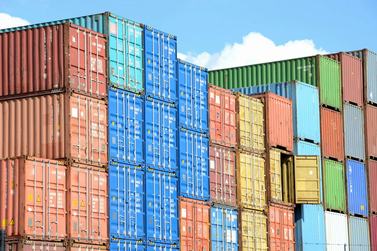 stacked shipping containers