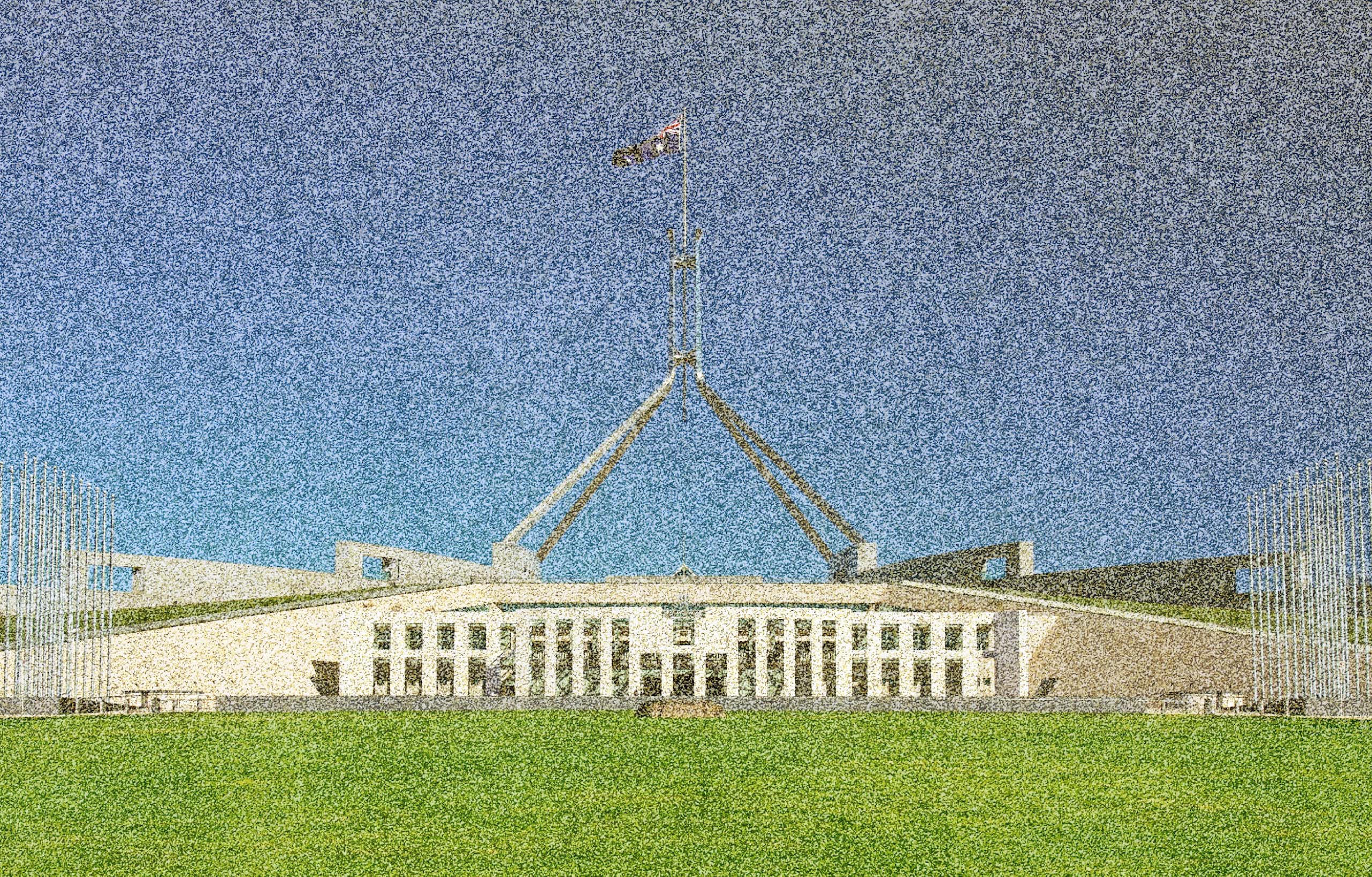 Noisy photo of Australia's Parliament House