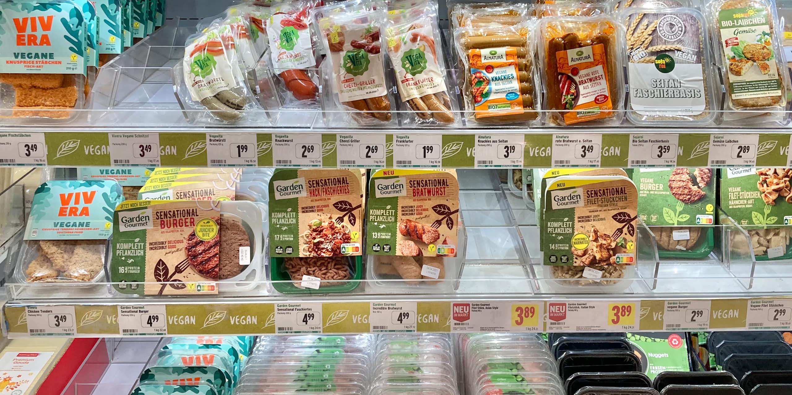 Produits véganes dans un supermarché autrichien