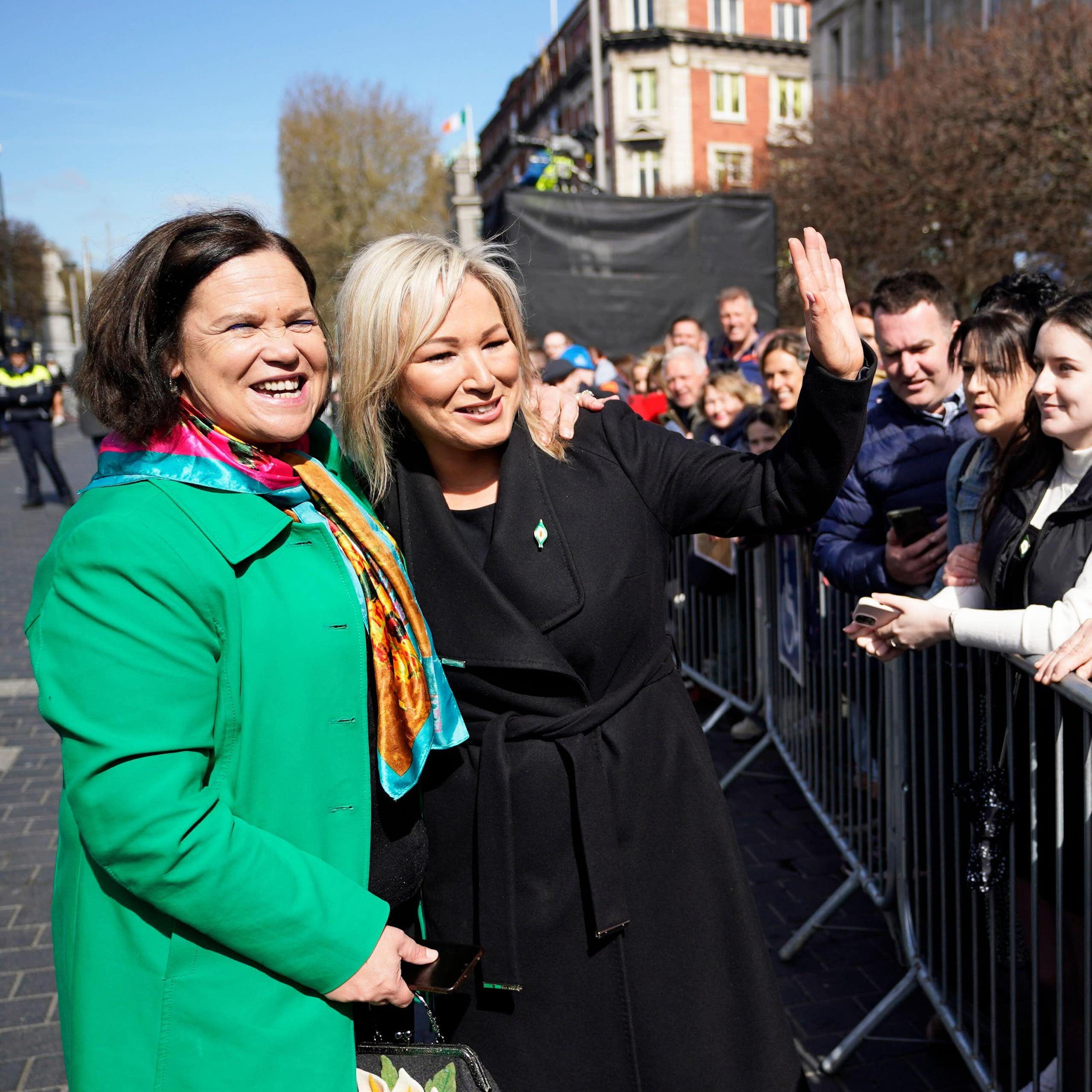 Sinn Fein president Mary Lou McDonald and Northern Ireland's first minister Michelle O'Neill 