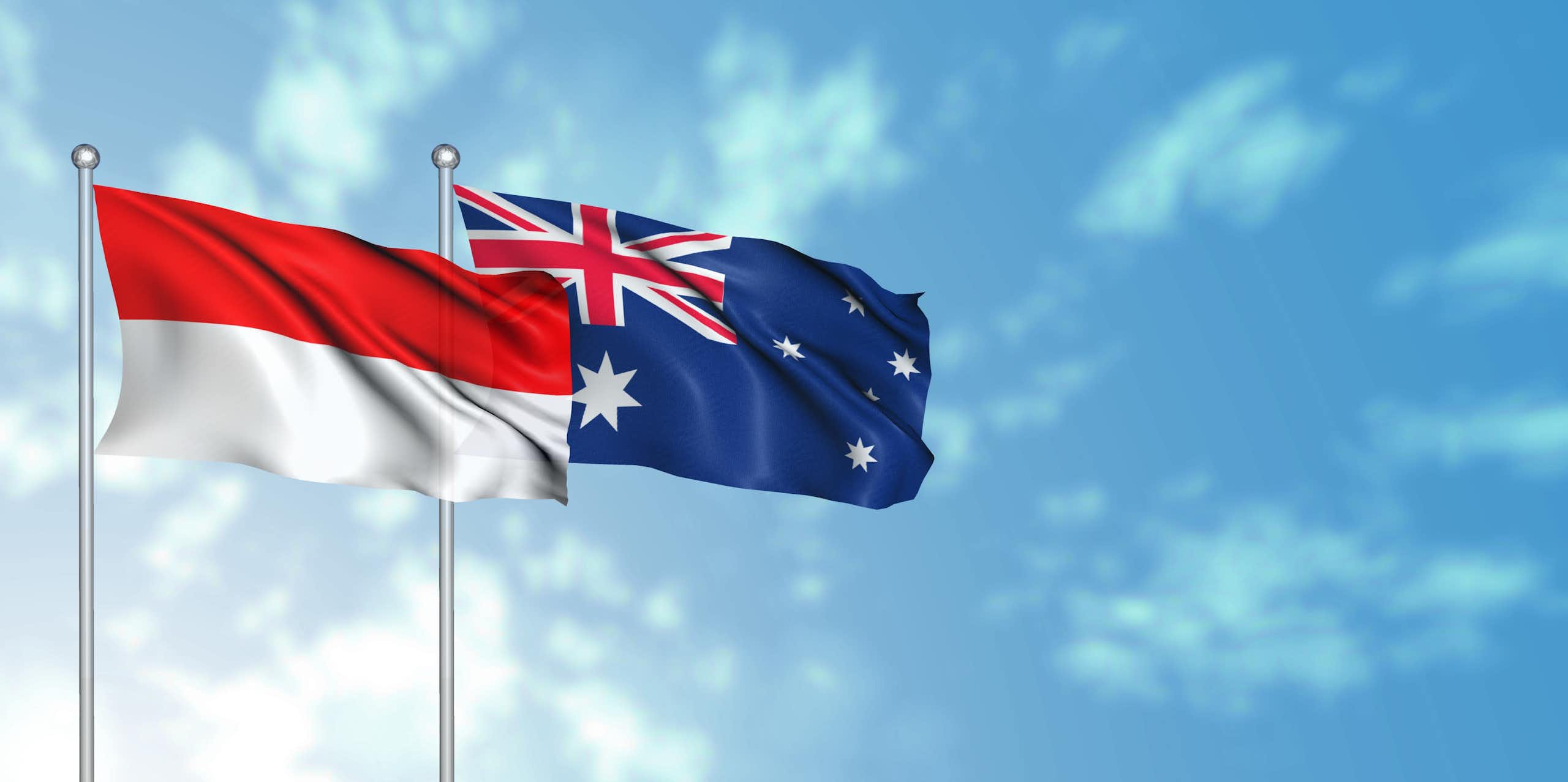 indonesia australia flags