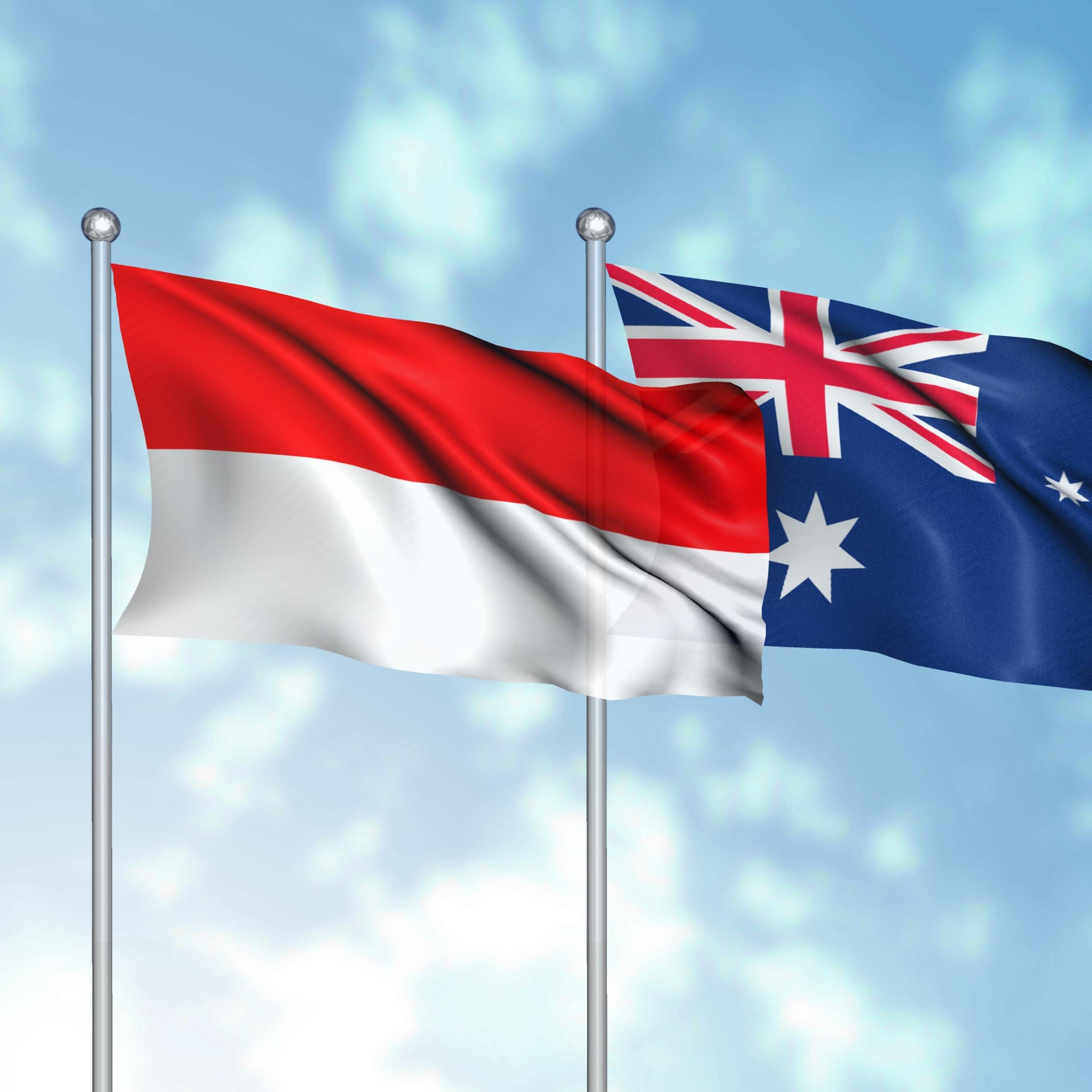 indonesia australia flags