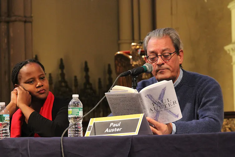 Edwidge Danticat y Paul Auster en un acto del Festival del Libro de Brooklyn.