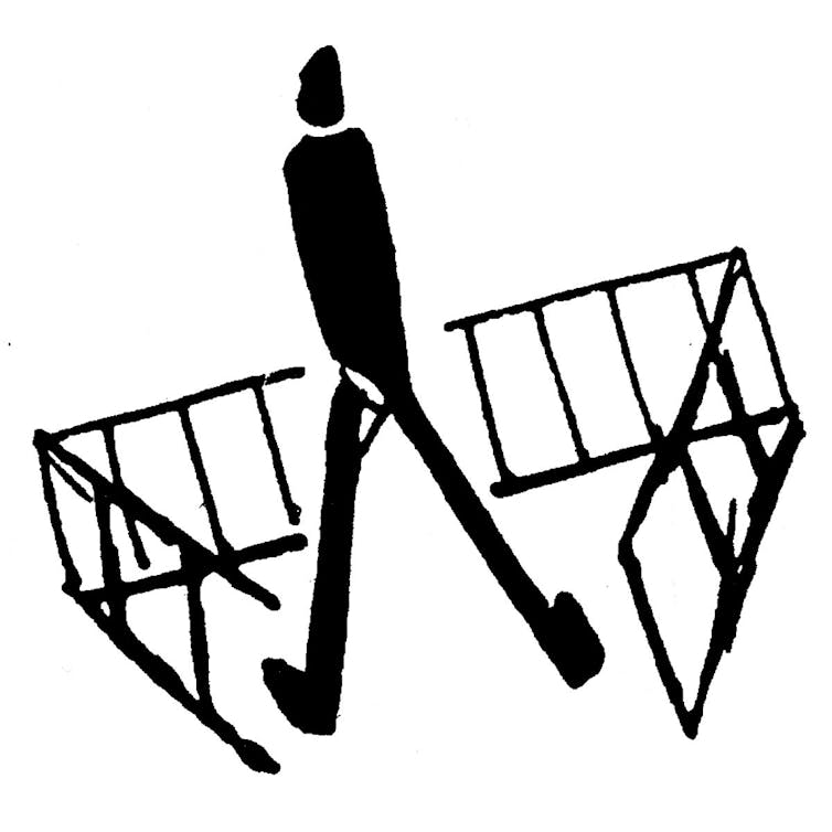 Dibujo de Franz Kafka de un hombre entre rejas.