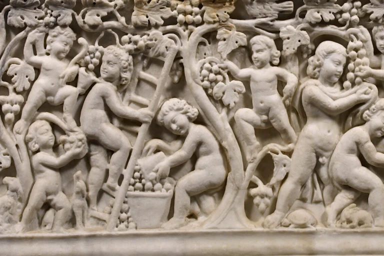 Sarcophagus with a winemaking scene