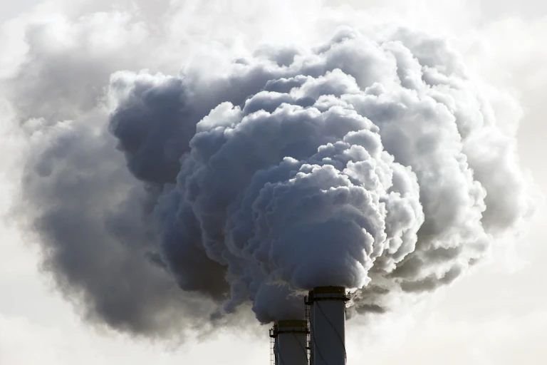 smoke from industrial smokestack