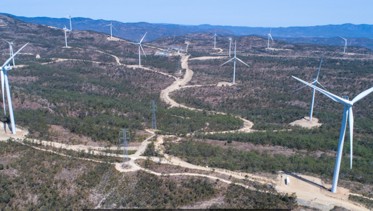 wind turbines on cleared land