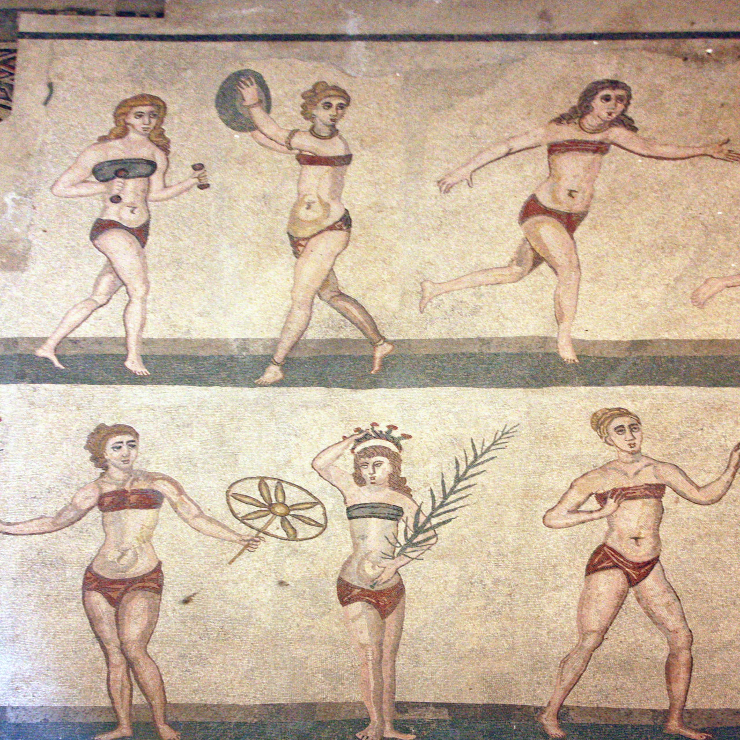 A mosaic of women playing sports