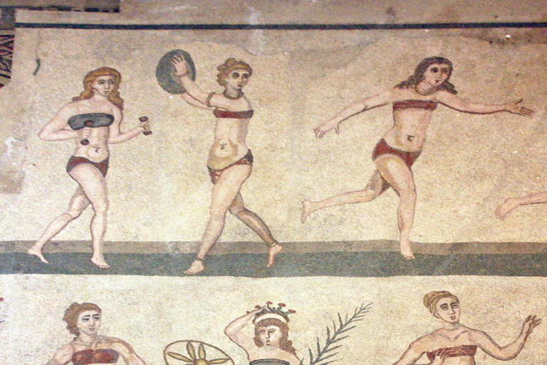 A mosaic of women playing sports