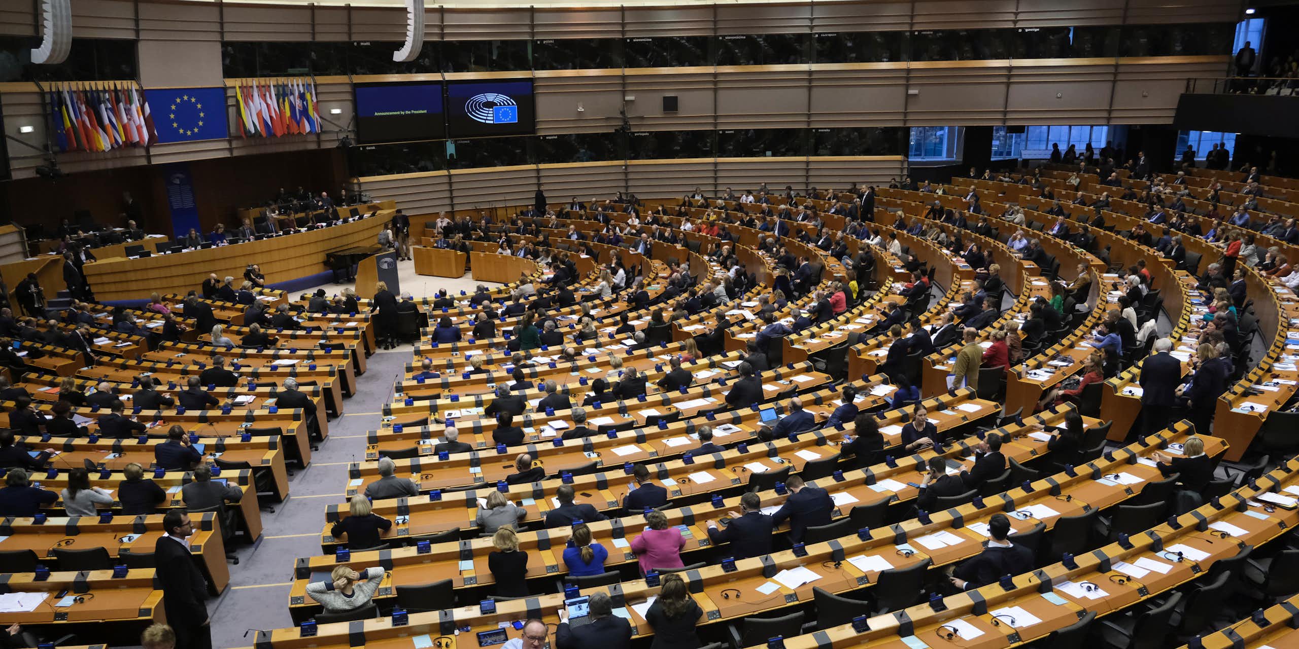 Hémicycle du Parlement européen à Bruxelles.