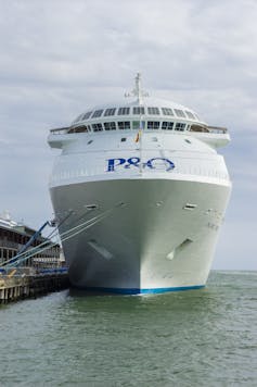 P&O cruise ship docked in Melbourne Australia