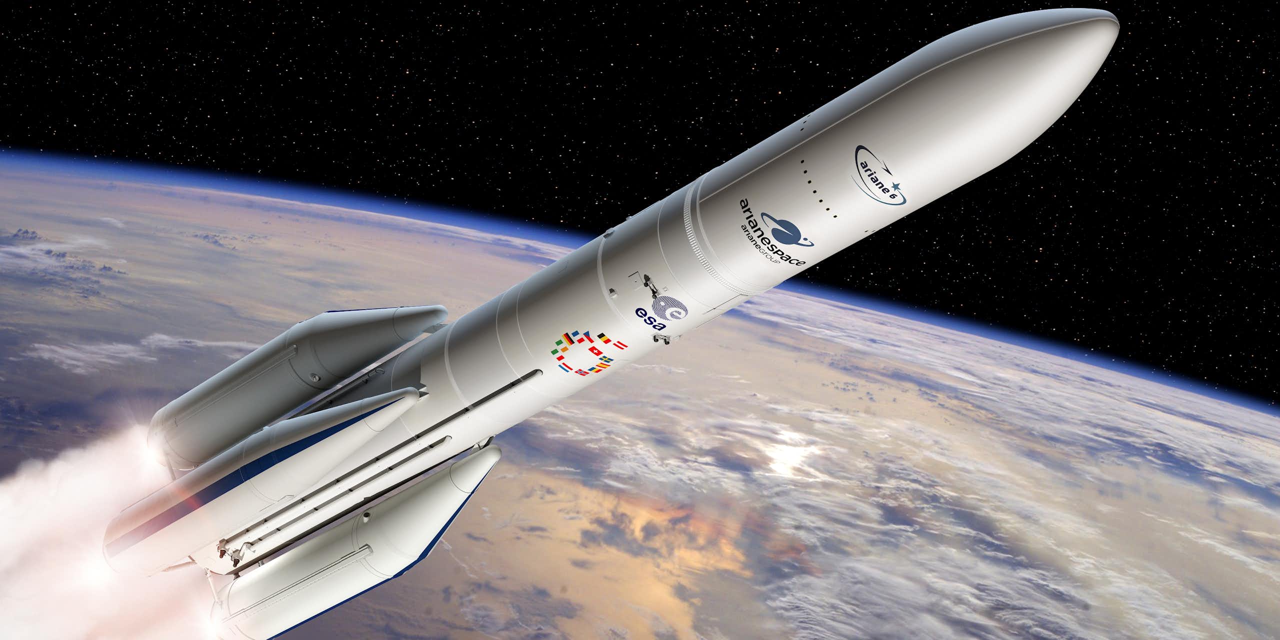 Vue d'artiste du lanceur Ariane 6.