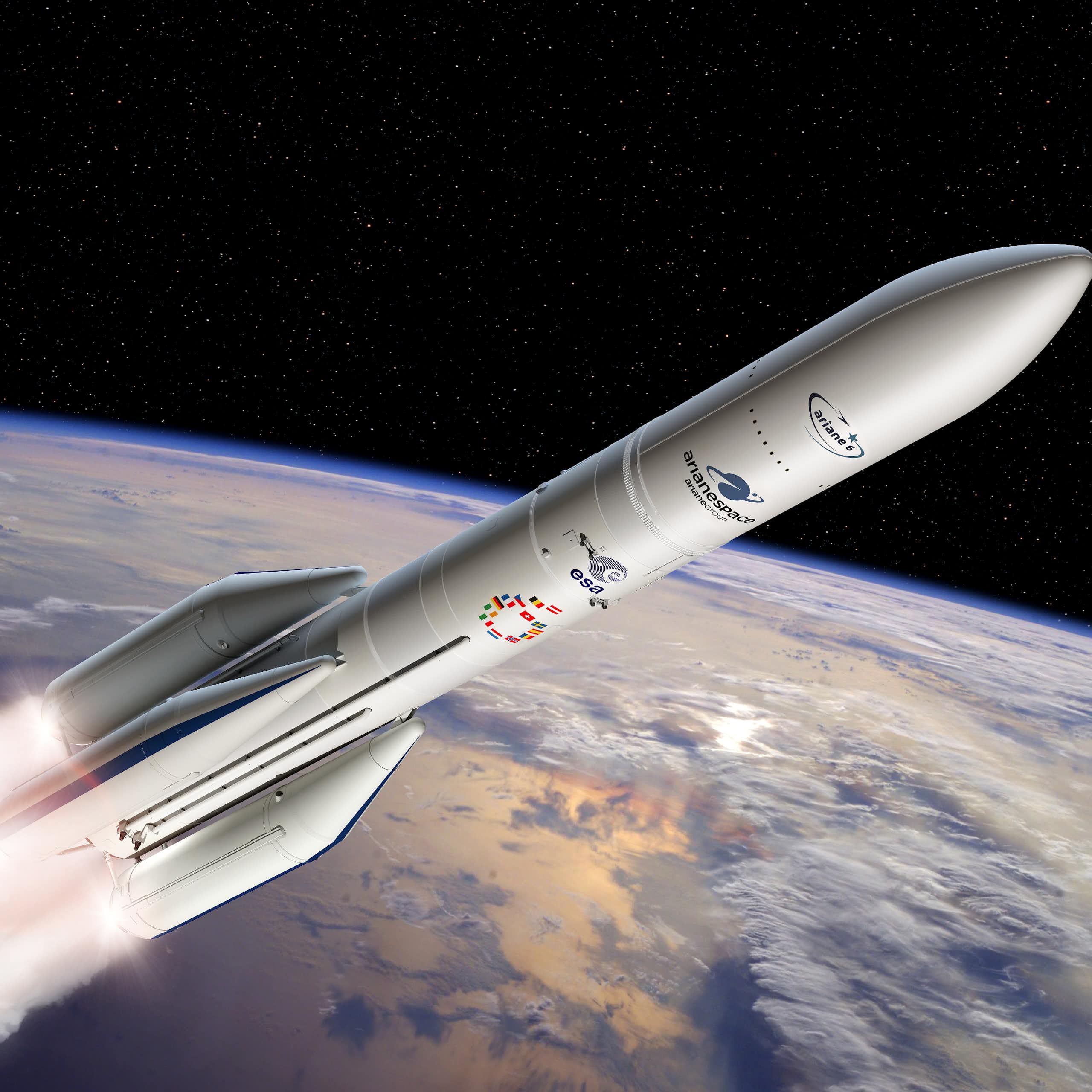 Vue d'artiste du lanceur Ariane 6.