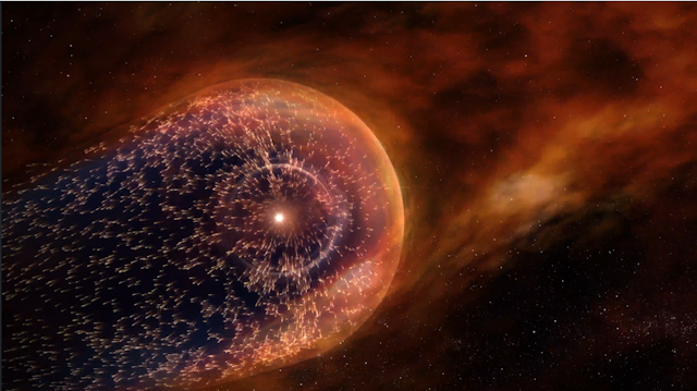 An artist's depiction of the heliosphere.