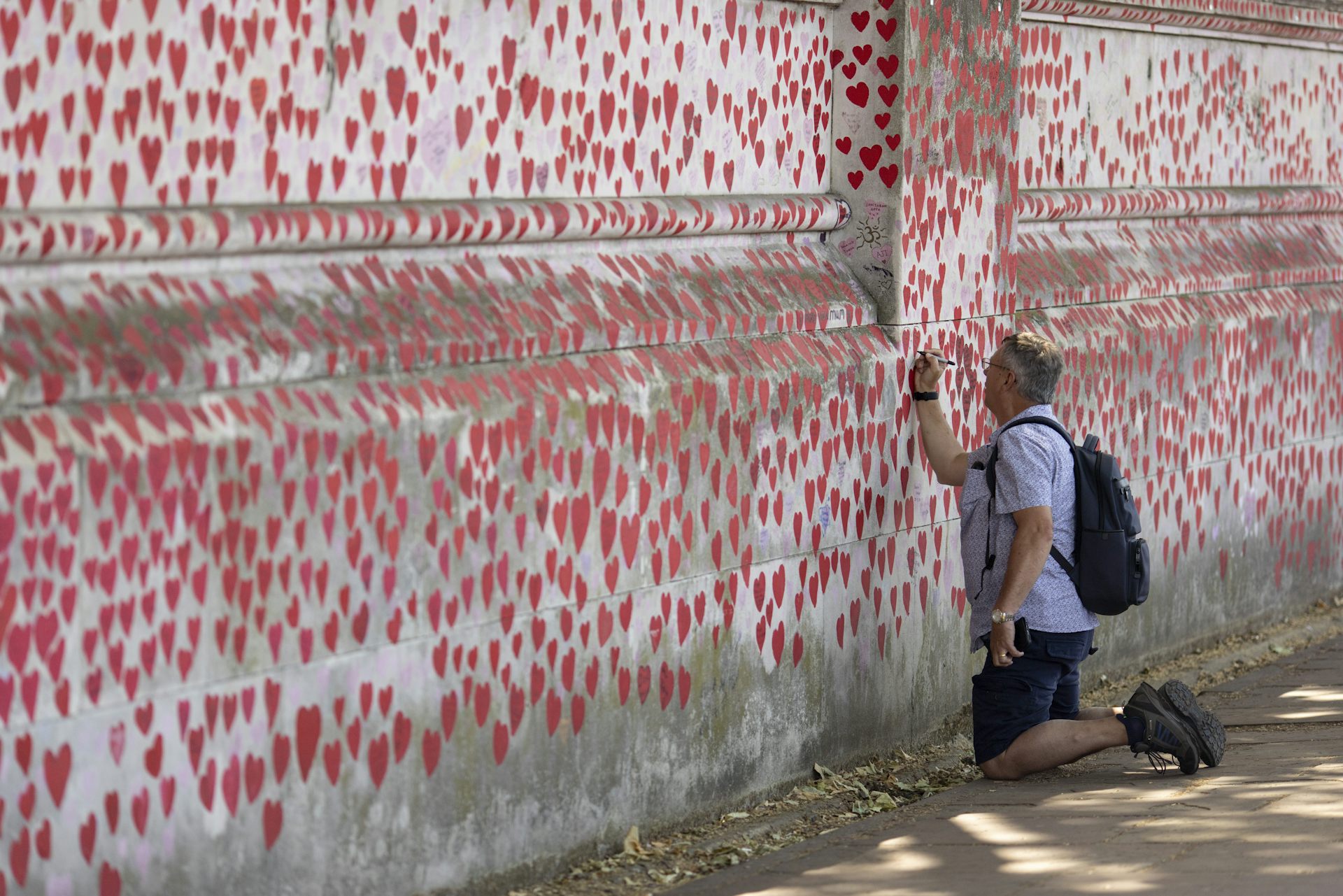 The National Covid Memorial Wall in London, England
