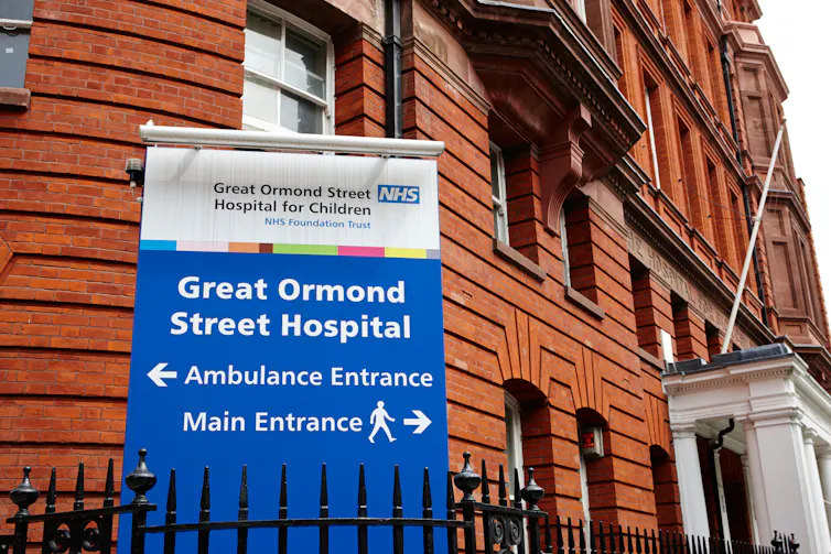 Sign outside Great Ormond Street Hospital