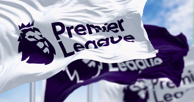 Premier League flags.