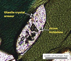 Microscope image of titanite from dyke