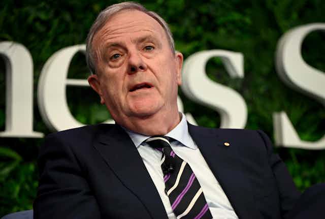 Peter Costello pictured in suit and tie