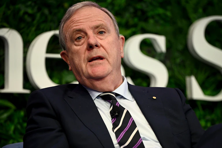 Peter Costello pictured in suit and tie