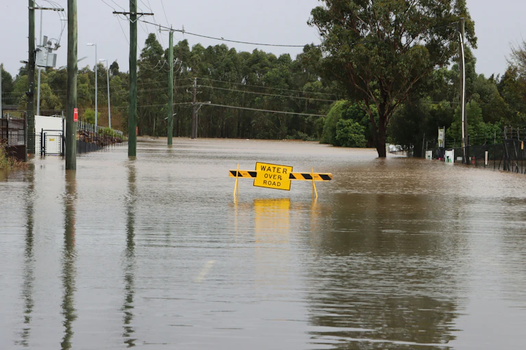 A flooded road