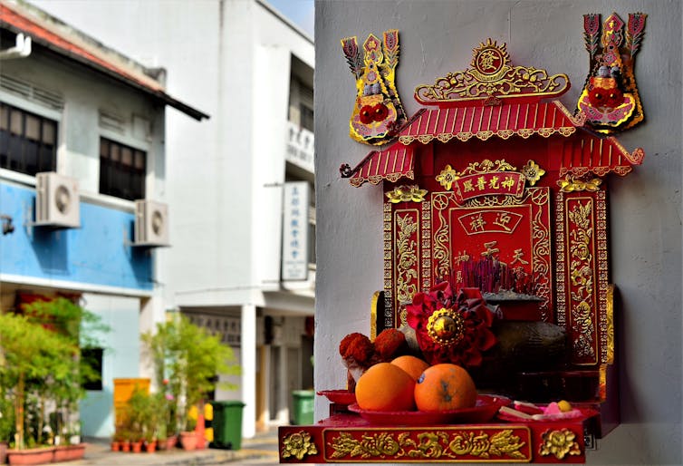 A small red shrine.