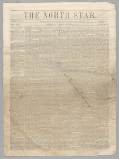 A picture of the front page of the anti-slavery newspaper North Star.