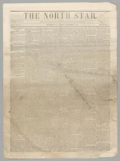 An image of the front page of the North Star anti-slavery newspaper.