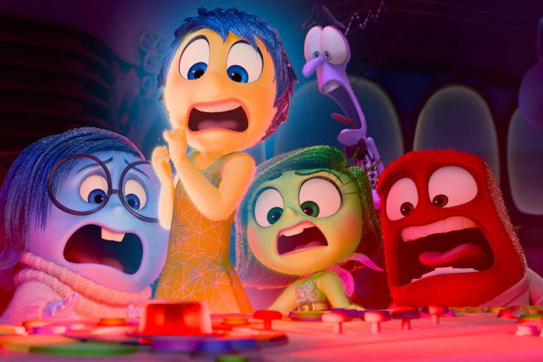 Five animated characters representing different emotions looking alarmed.