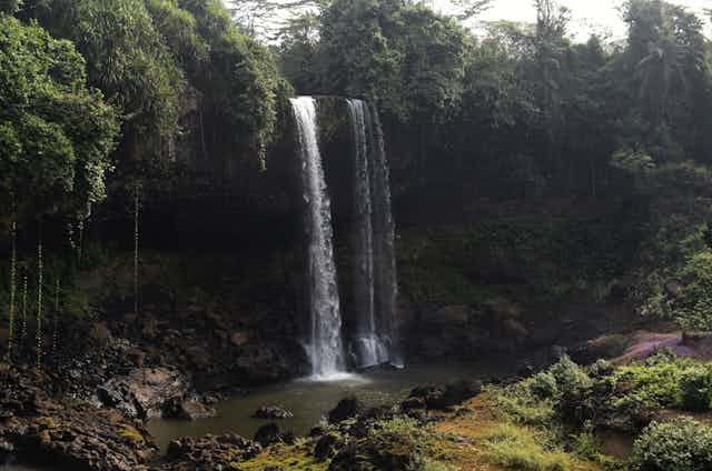 A waterfall 