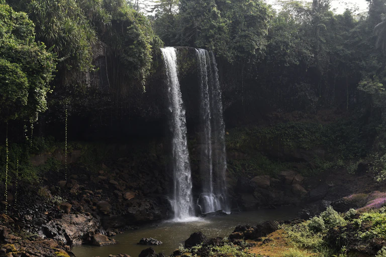 A waterfall