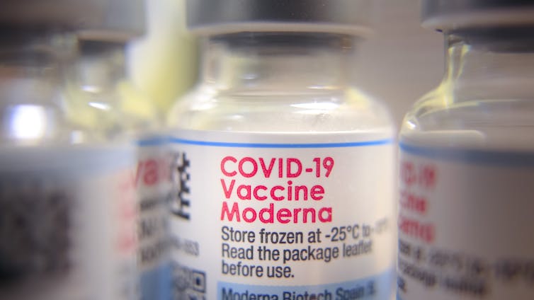 A vial of Moderna's COVID vaccine.