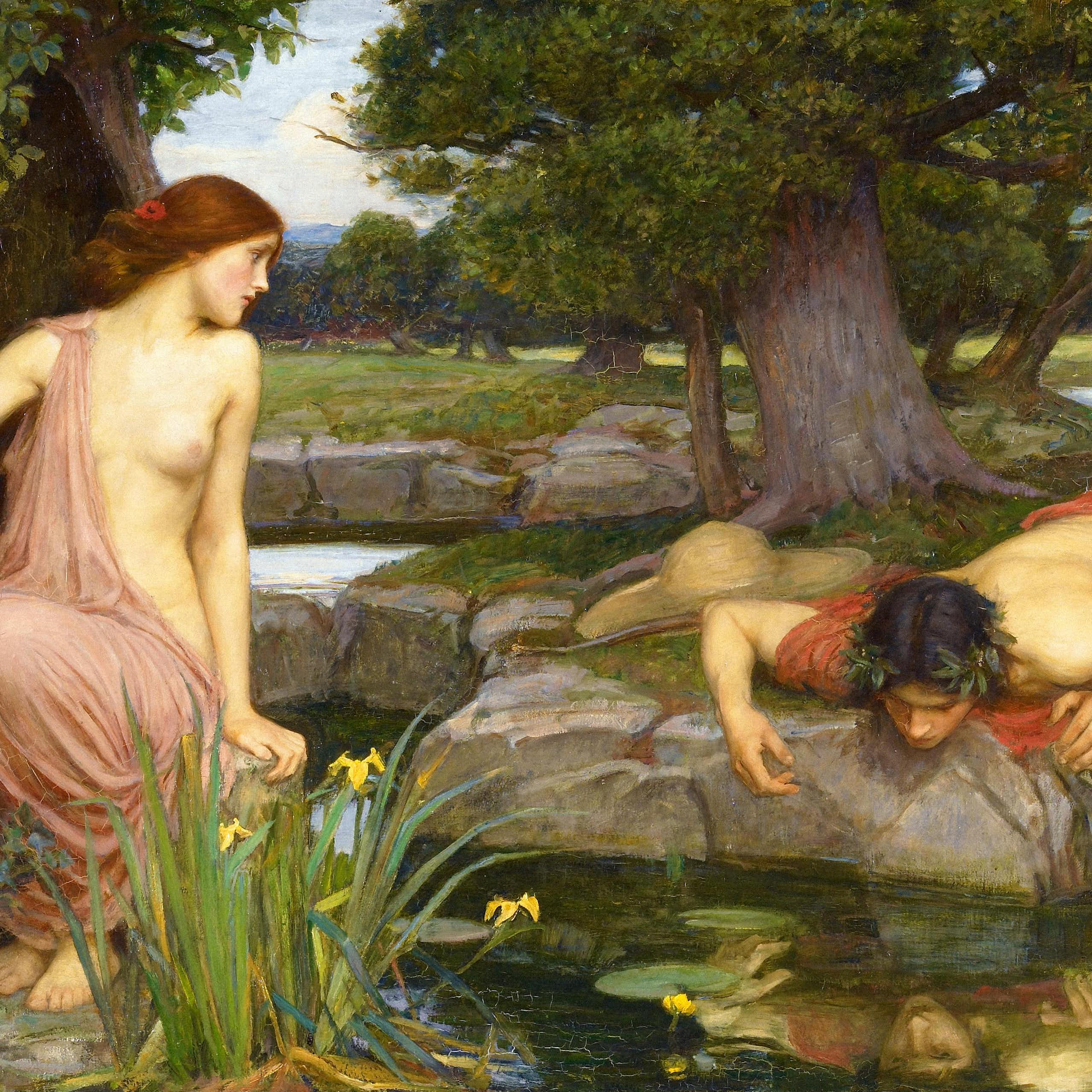A painting of the Greek myth of Echo and Narcissus