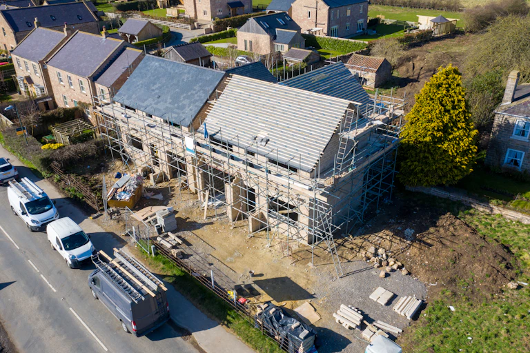 new houses being built on green belt land