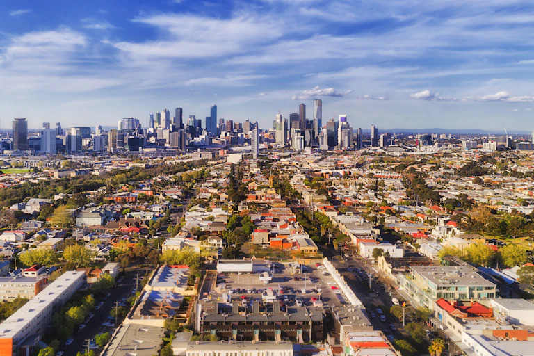 melbourne and inner suburbs from above