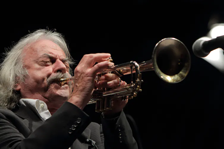 A trumpet player
