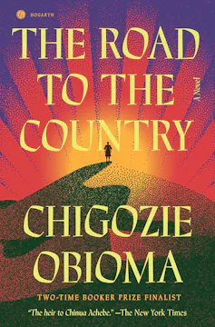 A book cover with an illustration of a man standing on a hill as the sun rises.