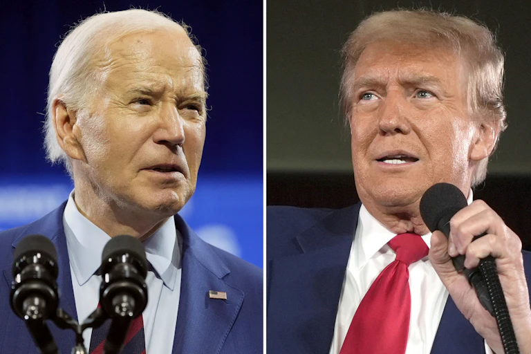Side-by-side photos of Joe Biden and Donald Trump