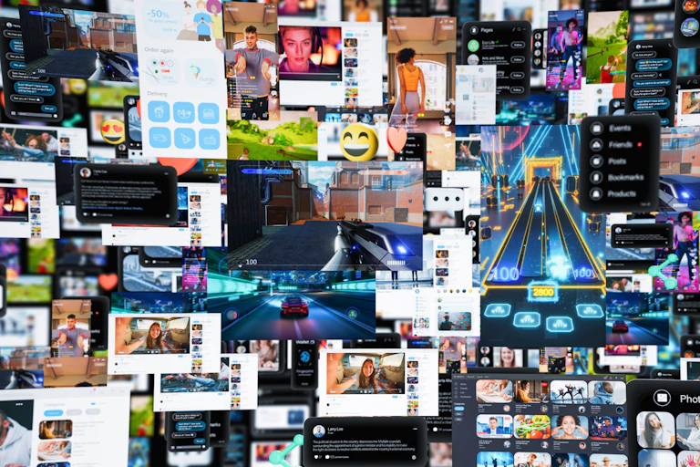 Digital background with different online services