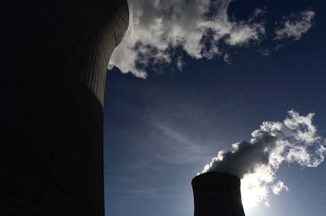 Cooling towers emit vapour