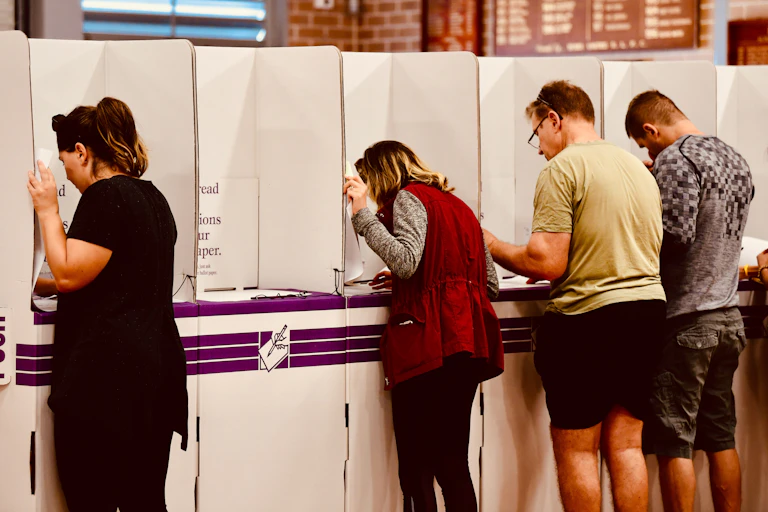 voters at polling booths
