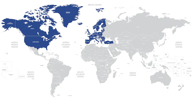 Map of Nato members