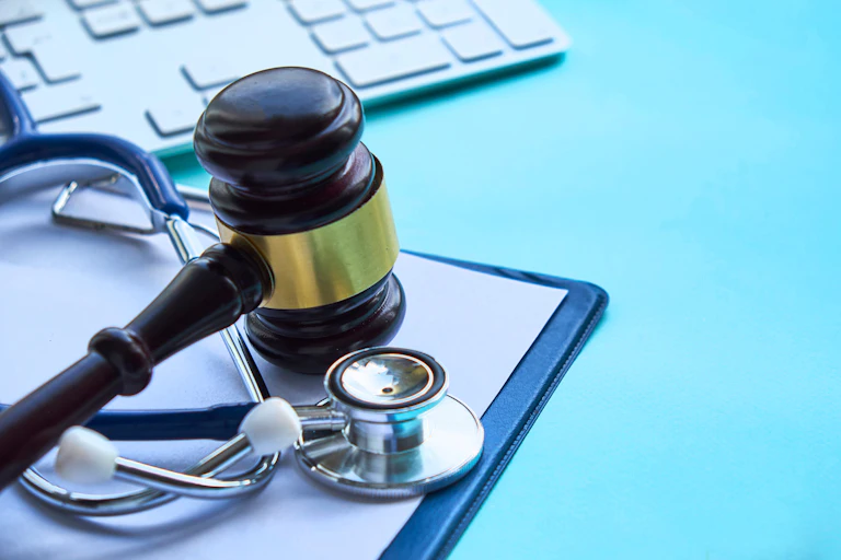 A gavel and a stethoscope