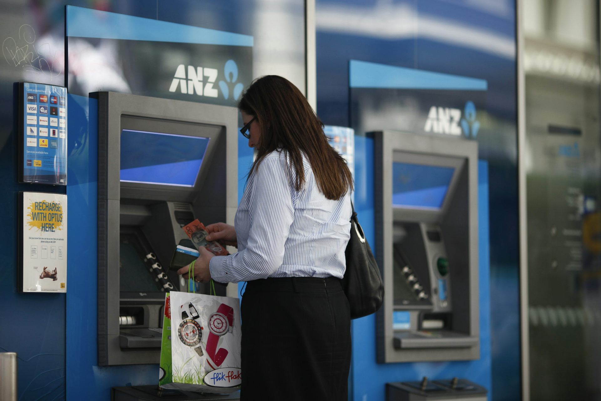 Woman at ATM
