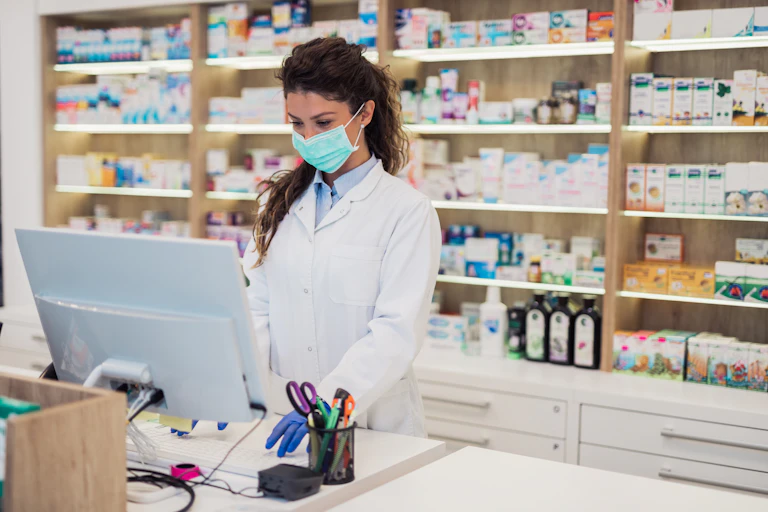 Pharmacist in a mask