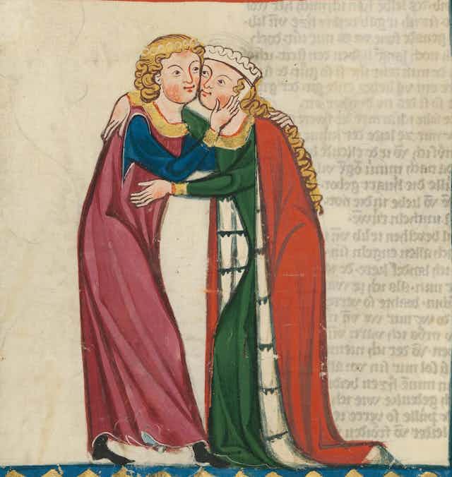 Dibujo del _Codex Manesse_, siglo XIV.