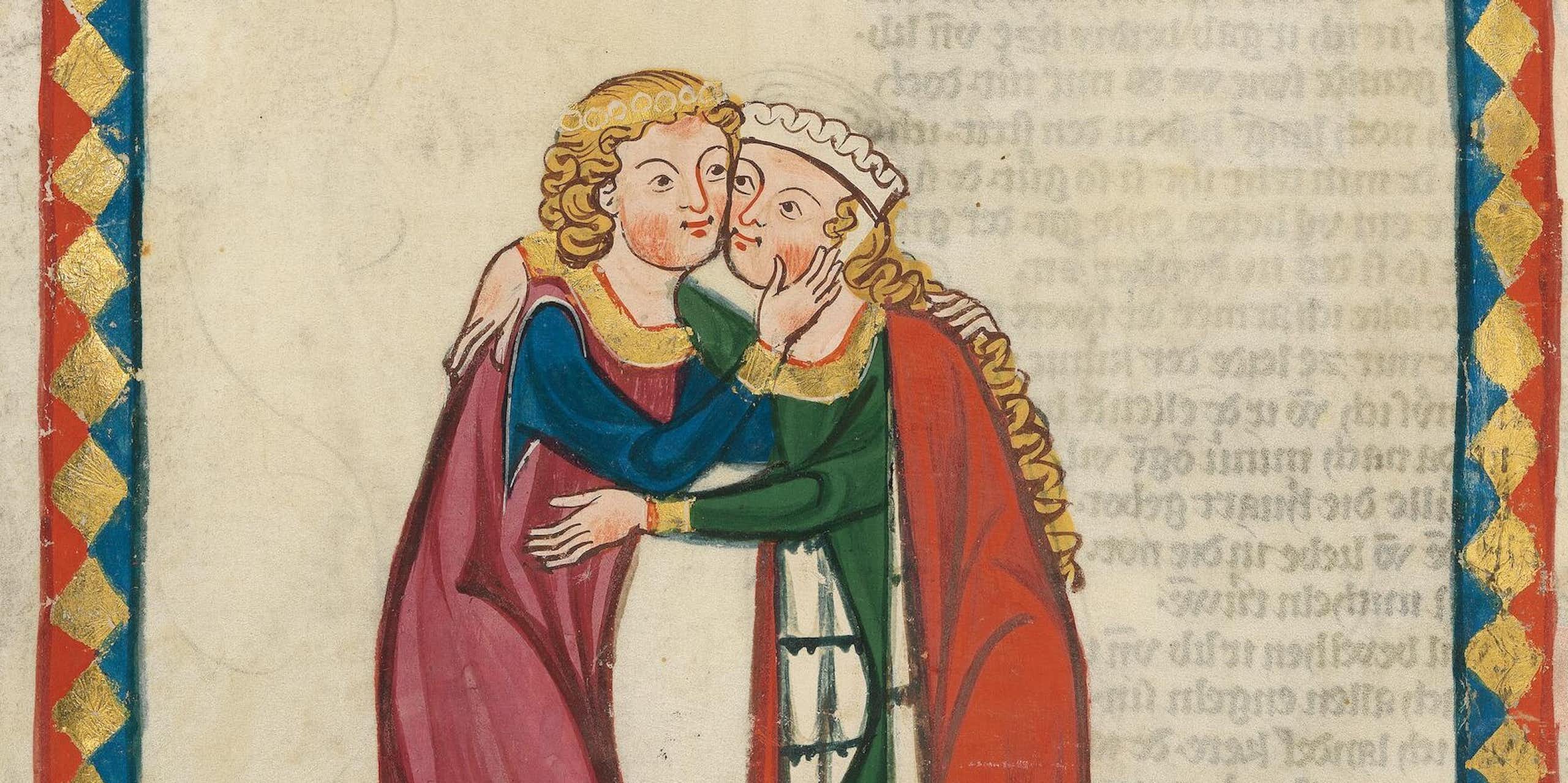 Dibujo del _Codex Manesse_, siglo XIV.