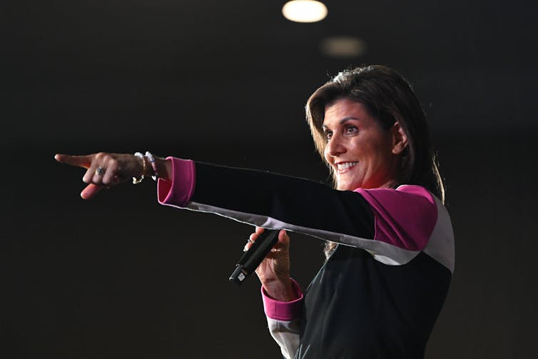 Nikki Haley durante la campagna elettorale.