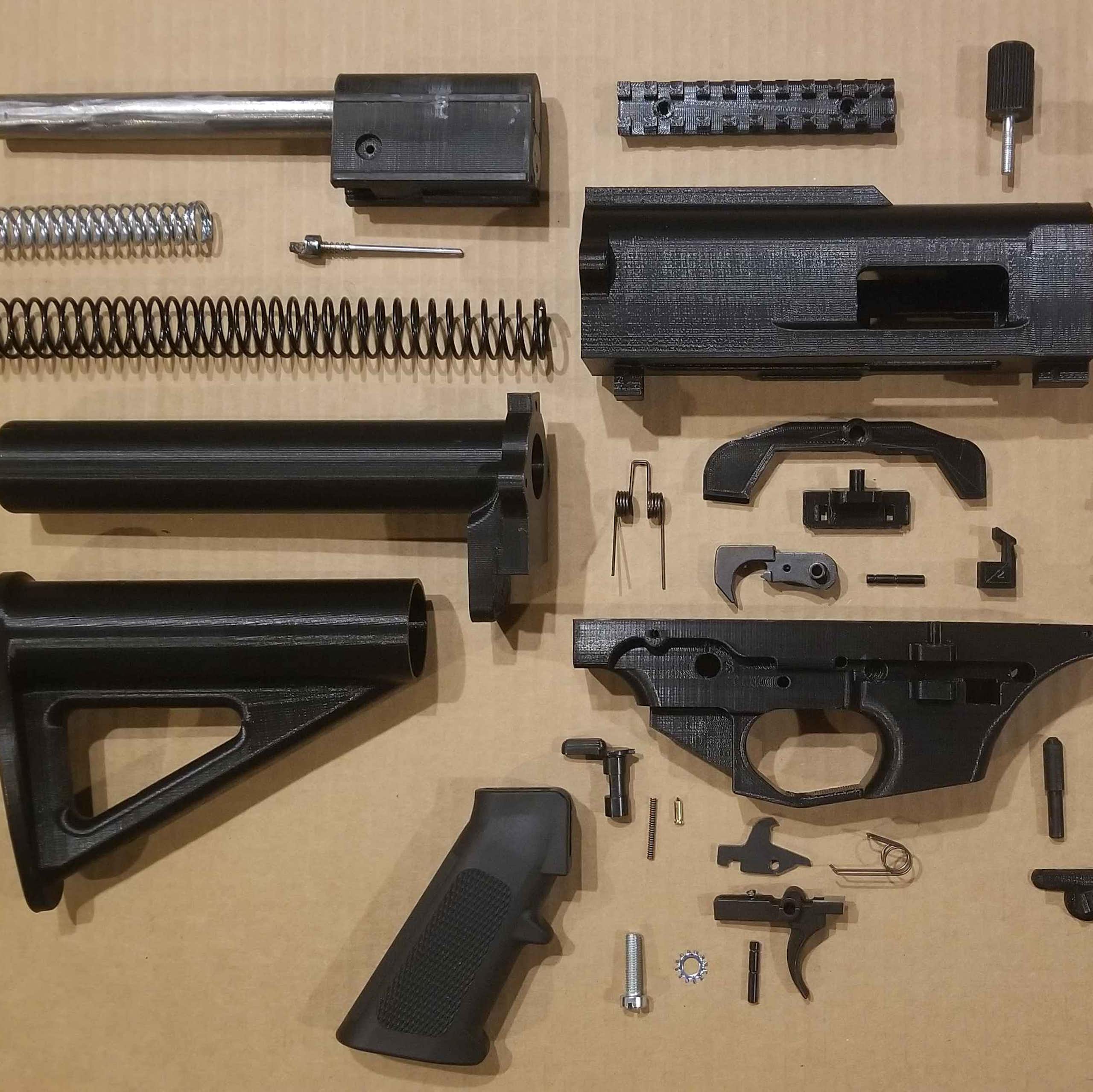 Disassembled components of the FGC-9 shadow gun.