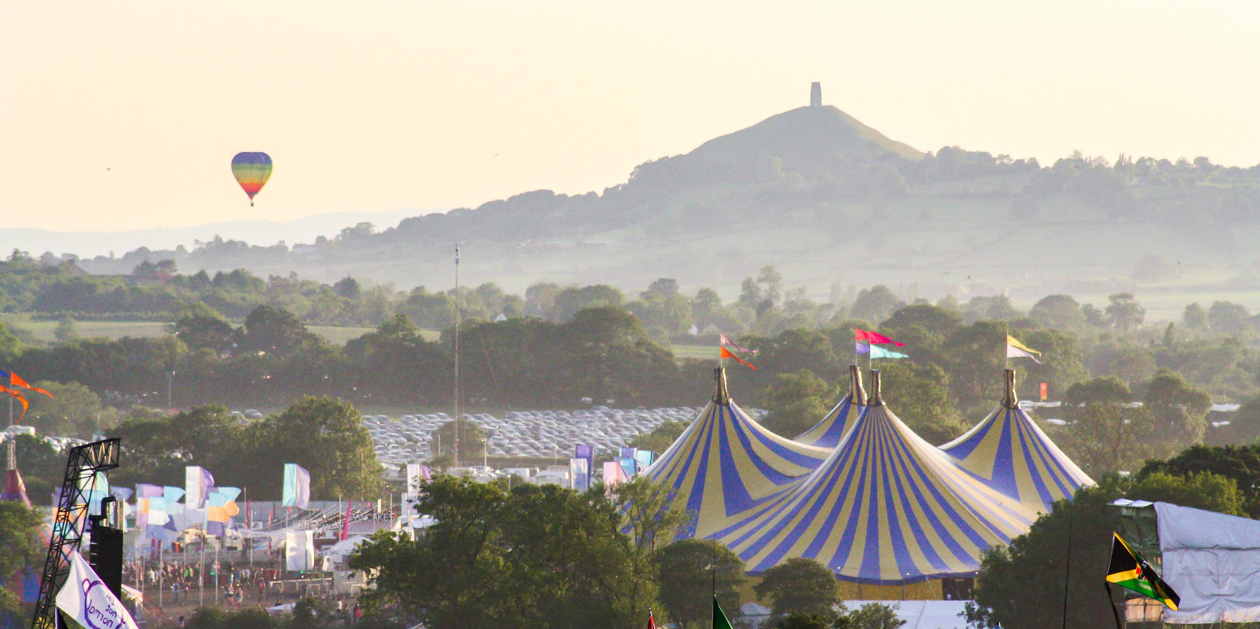 Glastonbury Festival landscape.